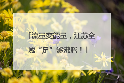 流量变能量，江苏全域“足”够沸腾！