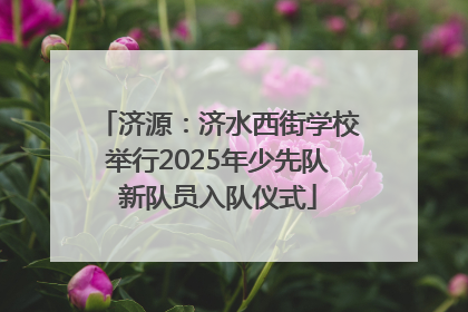济源：济水西街学校举行2025年少先队新队员入队仪式