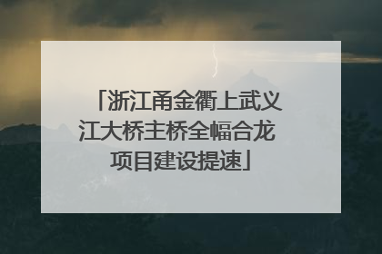 浙江甬金衢上武义江大桥主桥全幅合龙 项目建设提速