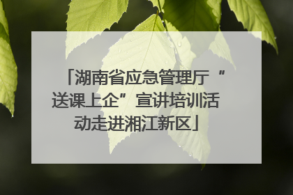 湖南省应急管理厅“送课上企”宣讲培训活动走进湘江新区