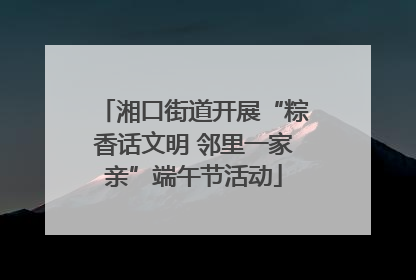 湘口街道开展“粽香话文明 邻里一家亲”端午节活动