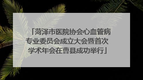 菏泽市医院协会心血管病专业委员会成立大会暨首次学术年会在曹县成功举行