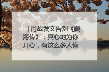 肖战发文告别《藏海传》：真心地为你开心，有这么多人懂你，导演回应“是否有第二季”