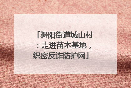 舞阳街道城山村：走进苗木基地，织密反诈防护网