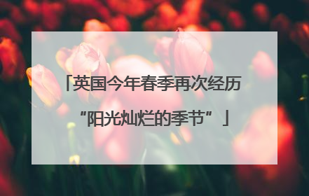 英国今年春季再次经历“阳光灿烂的季节”