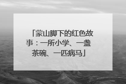 蒙山脚下的红色故事：一所小学、一盏茶碗、一匹病马