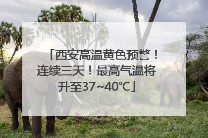 西安高温黄色预警！连续三天！最高气温将升至37~40℃