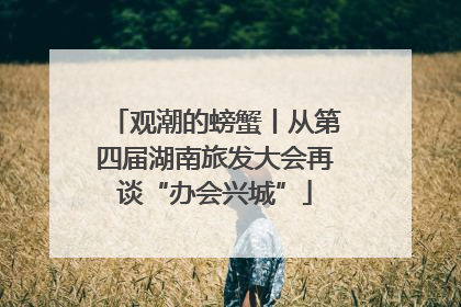 观潮的螃蟹丨从第四届湖南旅发大会再谈“办会兴城”