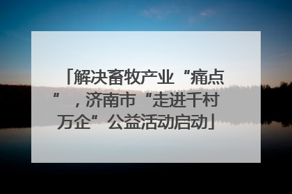 解决畜牧产业“痛点”，济南市“走进千村万企”公益活动启动