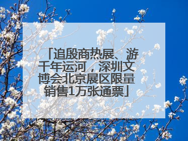 追殷商热展、游千年运河，深圳文博会北京展区限量销售1万张通票