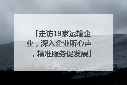 走访19家运输企业，深入企业听心声，精准服务促发展