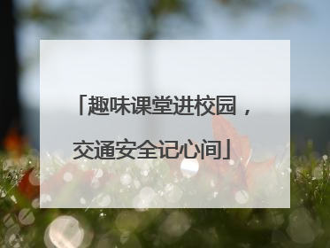 趣味课堂进校园，交通安全记心间