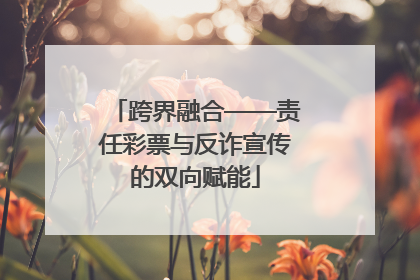 跨界融合——责任彩票与反诈宣传的双向赋能