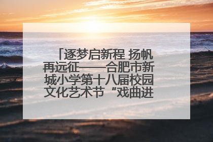 逐梦启新程 扬帆再远征——合肥市新城小学第十八届校园文化艺术节“戏曲进校园专场演出”
