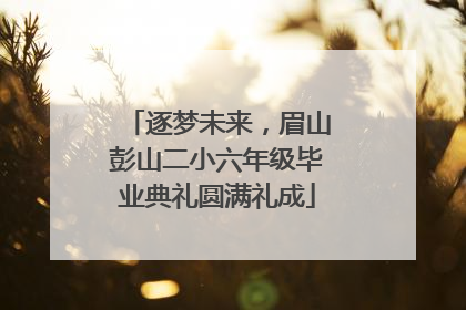 逐梦未来，眉山彭山二小六年级毕业典礼圆满礼成