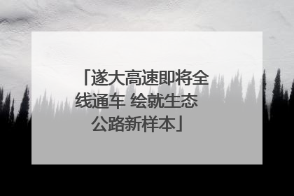 遂大高速即将全线通车 绘就生态公路新样本