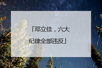 邓立佳，六大纪律全部违反