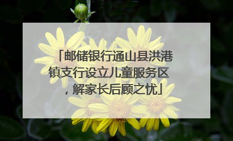 邮储银行通山县洪港镇支行设立儿童服务区，解家长后顾之忧