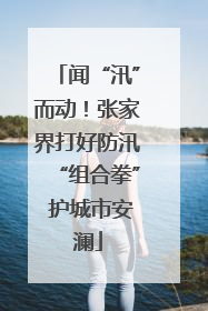 闻“汛”而动！张家界打好防汛“组合拳” 护城市安澜