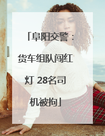 阜阳交警：货车组队闯红灯 28名司机被拘
