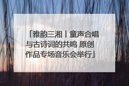 雅韵三湘丨童声合唱与古诗词的共鸣 原创作品专场音乐会举行