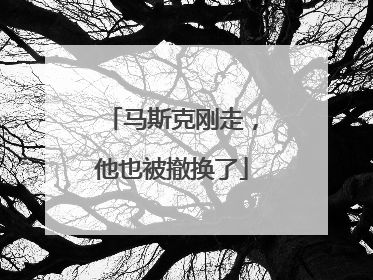 马斯克刚走,他也被撤换了