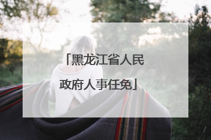 黑龙江省人民政府人事任免