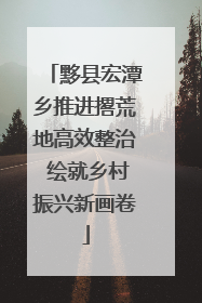 黟县宏潭乡推进撂荒地高效整治 绘就乡村振兴新画卷