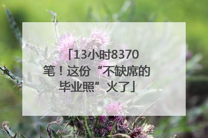 13小时8370笔！这份“不缺席的毕业照”火了