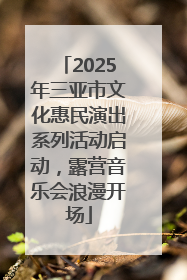 2025年三亚市文化惠民演出系列活动启动，露营音乐会浪漫开场