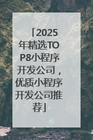 2025年精选TOP8小程序开发公司，优质小程序开发公司推荐