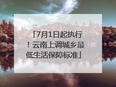 7月1日起执行！云南上调城乡最低生活保障标准