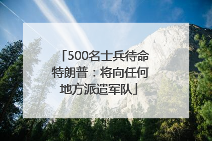 500名士兵待命 特朗普：将向任何地方派遣军队